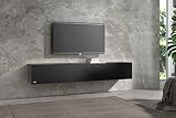 Wuun® TV Lowboard TV Board hängend I 100cm-280cm I Hängeschrank Wohnwand/Somero I Schwarz-Matt I 160