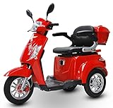 ECO ENGEL 500, 15 km/h, 1000 Watt, 3 Rad Elektromobil Seniorenmobil Dreirad Elektroroller Seniorenfahrzeug (Rot)