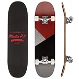 Monzana® Skateboard Komplettboard ABEC 9 Kugellager 85A PU-Rollen 9-lagiges Ahornholz 80x24cm Longboard Double Kick Deck Design Anfänger Profis R