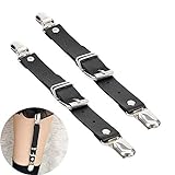 Daimay Leder Strumpfband 2 PCS Oberschenkel Ring Harness Suspender Gothic Gummi Nieten Strapsbänder Verstellbare mit Metall Clip - Schwarz