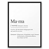 MAMA Definition ABOUKI Kunstdruck Poster Bild Geschenk-Idee Frau Mutter Dankeschön Muttertag Geburtstag Weihnachten ungerahmt DIN A4