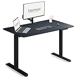 Harmati Höhenverstellbarer Schreibtisch Elektrisch 120x50cm - Gaming Tisch Höhenverstellbar Tischgestell mit Motor, Computertisch mit Memory Funktion (Schwarz)