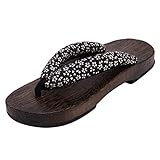 Jiyaru Geta Herren Japanische Sandale Pantoffel Holz Clogs Cosplay Pantoffeln mit dickem Boden Sommer, - 3 - Größe: 43 EU