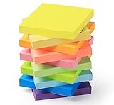 10 Stück Haftnotizen 76x76mm Super Sticky Notes selbstklebende Haftnotizzettel Sticky Notes Klebezettel bunt zettel farbig Notizblöcke für Büro Haus, 1000 Blatt insgesamt, 10 Farben