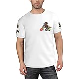Herren T-Shirts Kurzarm Lustige Dinosaurier Zähne T-Shirt 3D Rundhals Tee Shirt für Männer, weiß, XXL