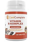 CaniComplete Vitamin B-Komplex für Hunde, Katzen: B1, B2, B3, B5, B6, B9, B12, K3, Calcium, Folsäure. Unterstützt wichtige Nervenfunktionen.120 Stück (4 Monatspackung)