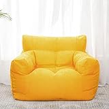 BOGDTF Stofftier-Aufbewahrungs-Sitzsack-Stuhlbezug, super bequemer Sitzsack-Überzug für die Organisation von Kinder-Plüschtieren, Wohnzimmermöbeln, Sofa-Bettbezug, gelb, einzeln