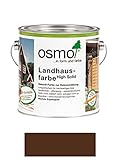 Osmo Landhausfarbe - hochdeckende Holzfarbe 2607 Dunkelbraun 2,5 L