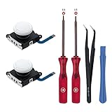Tolesum 3D Analog Joystick Reparatur Ersatz Set für NS Switch/Switch OLED Joy-Con/Switch Lite Controller mit Reparatur Werkzeuge-Weiß