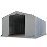 TOOLPORT Lagerzelt 8x24 m Zelthalle / 4 m Seitenhöhe PVC Plane 2300 N grau mit Statik (Erduntergrund)