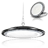 100W UFO Werkstattlampe LED,10000LM LED Hallenleuchte 6500K Superhelle UFO Lampe IP65 Wasserdicht Werkstattleuchte UFO LED Hallenstrahler kommerzielle Hallenlicht für Lager, Garage,5 Jahre G
