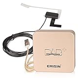 Erisin DAB Plus Radio Adapter Digital Radio Tuner Box mit MCX Antenne Verstärker DAB Antenne für Android 8.1/9.0/10.0 oder höher Autoradio USB-Anschluss