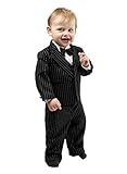 Mertinat Exclusive Schicker Taufanzug/Baby-Anzug 5-teilig, schwarz mit Nadelstreifen, ca. 6-9 Monate (74)