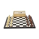 Schachspiel Walnussholz, 35,6 cm, mit Aufbewahrungsbox