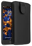 mumbi Echt Ledertasche kompatibel mit iPhone SE 2022 / SE 2020 / 7 / 8 Hülle Leder Tasche Case Wallet, schwarz