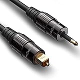 FosPower [2m Optisches Digital Audio Toslink Kabel auf/zu Mini Toslink (S/PDIF) [Premium QUALITÄT] [24K Vergoldet|Metall-Stecker]