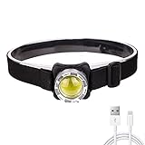HAOXUAN Wiederaufladbare Stirnlampe, Vatertagsgeschenk, COB USB helle LED-Stirnlampe, 3 Modi: weiß-rot-weiß/rot SOS-Erwachsenen-Stirnlampe, geeignet für Camping und Wandern