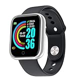 Smart Watch Fitness Tracker with Monitor Smart Watch for Men Women for Activity Step Counter Sleep Monitor Calorie Counter (4 Pieces) Black (Silver)