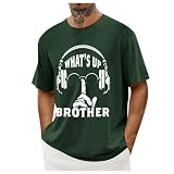 Herren-T-Shirt, Motiv: Game People, bedruckt, Übergröße, kurzärmelig, grün, XXL