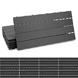 Ikodm WPC Terrassenfliese 30x60cm, Klickfliese, Balkonfliese, anthrazit, wasserfest, korrosionsbeständig, einfach zu verlegen (30 er Pack -5m²)