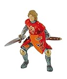 Bullyland 80786 - Spielfigur Prinz in roter Rüstung mit Schild und Schwert, ca. 8 cm, detailgetreu, PVC-frei, ideal als kleines Geschenk für Kinder ab 3 Jahren