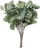 10PCS künstlicher Eukalyptus,Künstlicher Eukalyptus Zweig,Eukalyptus Kunstpflanzen Künstlich Grünpflanzen Künstliche Eukalyptusblume für Balkon Garten Drinnen Draußen Frühling Fensterbank Deko