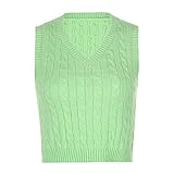 Pullover Damen V-Ausschnitt Lingge Retro Britische Art Sweatshirt Pullunder Strickweste Warm Top Lässige Loose Tunika Bluse Shirt Oberteil Kleidung