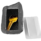ZHANGXD Einzigartiger Schlüsselkasten für den Außenbereich, Garten, Hof, gefälschter Stein, versteckter Schlüsselkasten, Safe, Ersatzschlüssel (Tiefschwarz)