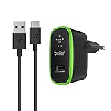 Belkin USB-C Netzladegerät (2.1A/10W, geeignet für Nexus 5X, Nexus 6P, OnePlus 2, Lumia 950, LG G5, inkl. USB-C auf USB-A Kabel, 1,8m) schwarz