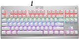 Mechanische Tastatur-Maschinen Z-77 87-Tasten mechanische Tastatur mit taktilen braunen Schaltern, Tenkeyless-Tastatur für professionelles Gaming und Büro (weiß)