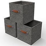 DABAGY® Aufbewahrungsboxen Filz | passend für IKEA Kallax Regale | hochwertige Aufbewahrungskiste mit zwei Griffen für mehr Ordnung | Aufbewahrungskörbe in 33cm x 33cm x 33cm (3er Set)