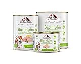 TACKENBERG Bio-Hühnchen mit Reis, Steckrübe und Petersilie Nassfutter Dose für Hunde - Hundefutter in Premiumqualität - 12 x 800 g