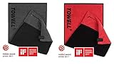 Stryve Towell + | Sporthandtuch mit Tasche und Magnetclip, Bekannt aus Die Höhle der Löwen (2er Set Rot/Grau)