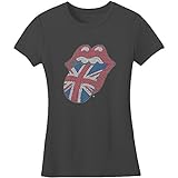 The Rolling Stones Damen Classic UK Tongue T-Shirt, Grau (Grey), 36 (Herstellergröße:Medium)