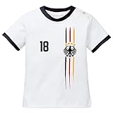 Ezyshirt® WM & EM Deutschland Shirt | WM Sternchen | M 03 | Wunschname und Nummer Baby T-Shirt Bio Baumwolle
