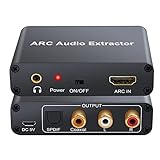 ARC Audio Adapter, Konverter Hdmi-kompatibler Audio Adapter DAC ARC L/R Koaxial Extractor Rückkanal 3,5 mm Kopfhörer für TV