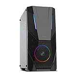 NOX XTREME PRODUCTS Infinity Delta - NXINFTYDELTA PC-Gehäuse, Semi-Tower, ARGB Rainbow-LED-Streifen, Acryl-Seitenfenster, Schwarz