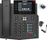 GEQUDIO IP Telefon GX5+ Set mit Netzteil & WLAN Stick - Fritzbox, Telekom kompatibel - Freisprechen & 2X Farbdisplays - Anleitung (PDF) für FritzBox, Sipgate, Telekom Digitalisierungsbox, Speedp