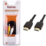 Hama Video Audio Kabel Scart auf 3 Cinch-Stecker (Adapterkabel Video/Stereo, 150 cm Kabellänge) & Amazon Basics – Hochgeschwindigkeitskabel, Ultra HD HDMI 2.0, unterstützt 3D-Formate,3 m