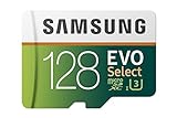 Samsung EVO Select 128 GB microSD 100MB/s, Geschwindigkeit, Full HD & 4K UHD Speicherkarte inkl. SD-Adapter für Smartphone, Tablet, Action-Kamera, Drohne und Notebook