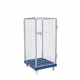 Rollbehälter mittel, 4-seitig, Diebstahlschutz, Rollplatte geschlossen aus Kunststoff, 724 x 815 x 1.540 mm, 500 kg, Nutzhöhe 1.350 mm, Hygiene G