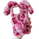 Tivenfezk Nadoli Hase Pelz Hülle für Xiaomi Poco X6 Pro 5G,3D Kaninchen Ohr Case Warme Flauschige Plüsch Schutzhülle Handy Schale Tasche Soft Bunny Cover