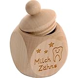 Spruchreif | Milchzahndose aus Holz mit Schraubdeckel und Gravur | Kinder Zahndose für Milchzähne zur Aufbewahrung | Niedliche Zahnbox perfekt als kleines Geschenk · Z