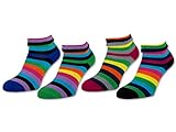 sockenkauf24 2 | 4 | 6 Paar Damen THERMO Socken mit Innenfrottee warme Wintersocken Bunte Ringel Umschlagsocken - 12790 (Farbmix - 39-42, 4 Paar)
