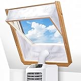 DIGIROOT Fensterabdichtung für Mobile Klimageräte Dachfenster, Klimaanlage Fensterabdichtung Hot Air Stop zum Anbringen an Schwingfenster für max 380cm Fensterumfang, Fensterkitt Set 2x190cm