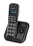 Emporia TH21AB Schnurloses Telefon, Anrufbeantworter, großes beleuchtetes Display, große Zahlen, Freisprecheinrichtung, kompatibel mit Hörgeräten (HAC), schwarz (Italien)