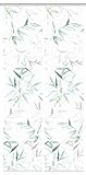 HOME WOHNIDEEN 55773 | 2er-Set Schiebegardine 'BAMBORI', Digitaldruck auf Bambus-Optik, mit abstraktem Blätter-Motiv, 260x60cm, Farbe: Mint