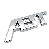 XCBW ABT 3D Chrome Auto Emblem Abzeichen Auto Aufkleber Aufkleber Ersatz für A-UDI, für V-W,Silber