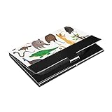 Luxus-Pu-Leder-Visitenkarten-Etui Multi-Karten-Etui, australische Tiere Vektor-Tier-Icons Australien-Visitenkarten-Etui Brieftasche Kreditkarten-ID-Halter für Männer Frauen