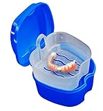 JIJKSS Zahnprothesenetui mit hängendem Netz, Prothesenbox mit Sieb, Nachtreiniger, Zahnersatz Badewannenbox für Retainer, Mundschutz, falsche Zähne und Zahnprothesenreinigung